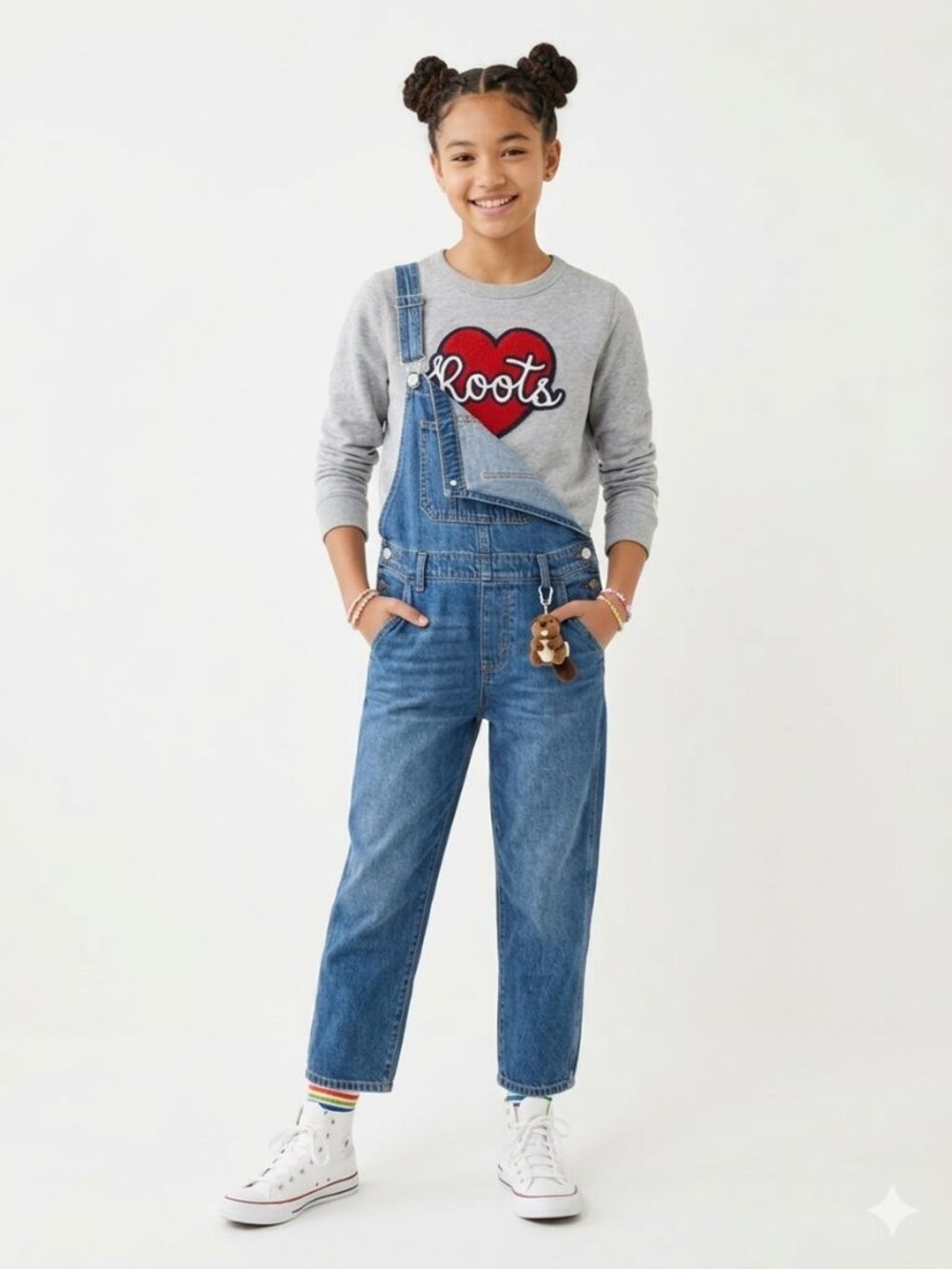 ROOTS KIDS Sweatshirt with Red Heart Roots Patch | XXL/13-14 YRS